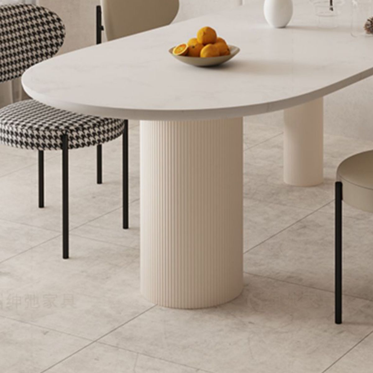 Mesa de forma libre para restaurante Mesa de comedor blanca de lujo con 3 patas