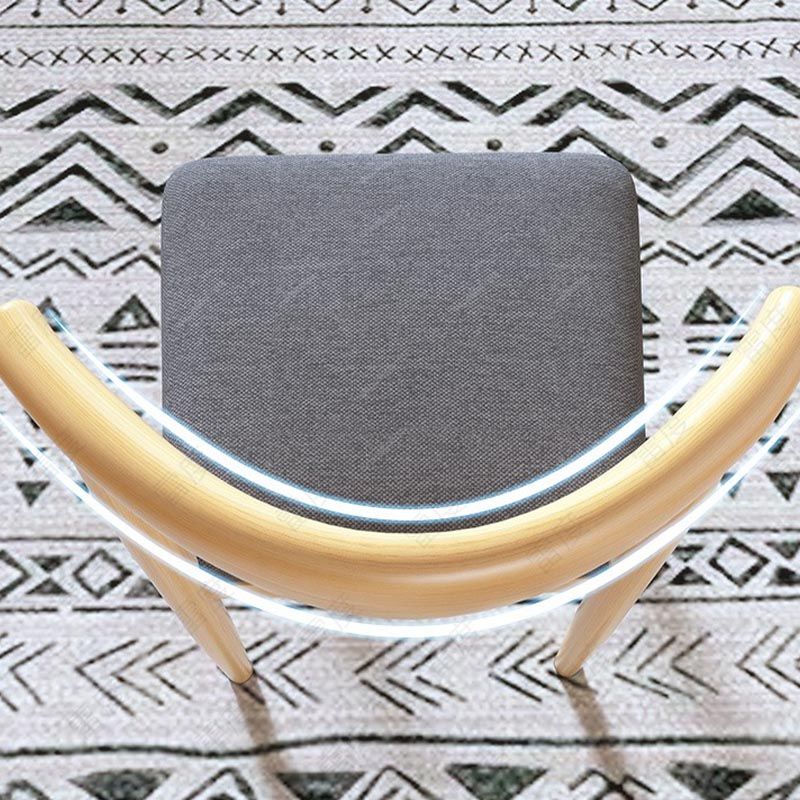 Silla de comedor de lino contemporánea muebles laterales de comedor abiertos en acabado mate para interiores