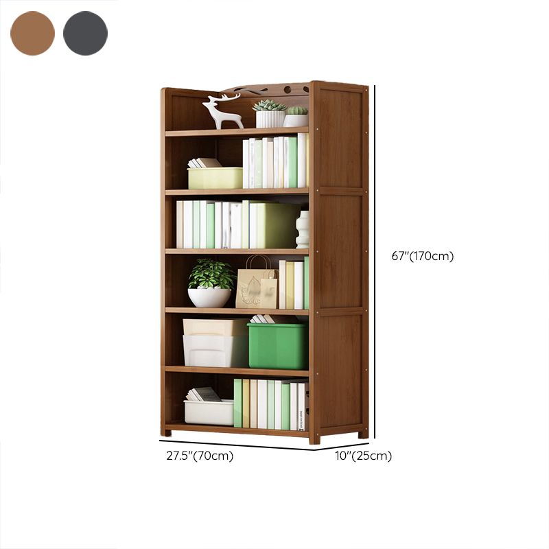 Vertical Contemporary Bamboo Bookcase Open Back Bookshelf for Office Clearhalo 'Bookcases' 'furn' 'furn_bookcases' 'Furniture' 'Office Furniture' 1200x1200_840d3c25-22bc-42d8-b700-4c2811cb34bf