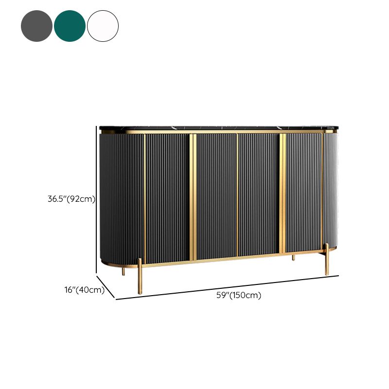 Contemporary Dining Buffet Marble Sideboard Table with Cabinets Clearhalo 'buffet_sideboard' 'Buffets & Sideboards' 'furn' 'furn_buffet_sideboard' 'Furniture' 'Kitchen & Dining Furniture' 1200x1200_840db908-a0a6-4863-b7fc-0f334939d862