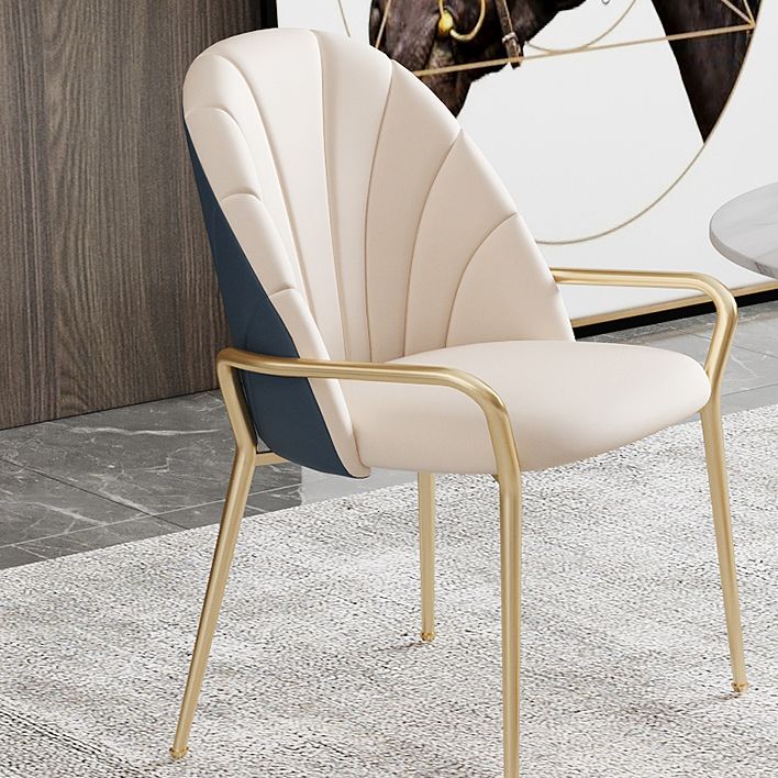 Metal Dining Arm Chair Glam Faux Leather Dining Room Chairs for Home Use Clearhalo 'Dining Chairs' 'Dining Tables & Seating' 'dining_chair' 'furn' 'furn_dining_chair' 'Furniture' 'Kitchen & Dining Furniture' 1200x1200_840f2cd6-adfb-4f61-abb9-fa6d019b0605