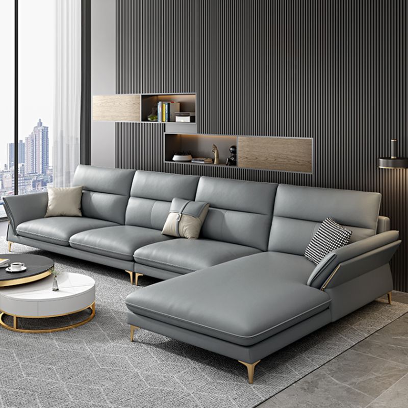 Modernismo sofá seccional cojín de brazo acampanado sofá seccional