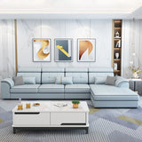 Pillowed Back Cushions Cotton Blend /Faux Leather Furniture Sectionals Clearhalo 'furn' 'furn_sectionals' 'Furniture' 'furniture_sectionals' 'kitchen' 'kitchen_sectionals' 'Living Room Furniture' 'Sectionals' 1200x1200_840f84af-7f88-4d95-859d-81689af646dc