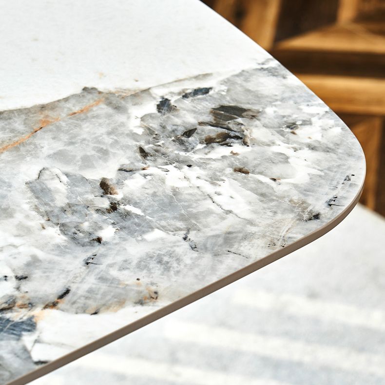 Modern Sintered Stone Table Set of 3/5 with Rectangle Table Dining Set with Black 3 Legs Clearhalo 'Dining Room Sets' 'Dining Tables & Seating' 'dining_room_set' 'furn' 'furn_dining_room_set' 'Furniture' 'furniture_dining_room_set' 'Kitchen & Dining Furniture' 'kitchen&dining_furn' 'kitchen' 1200x1200_841018f4-9c77-4161-baa9-b388469d30e2