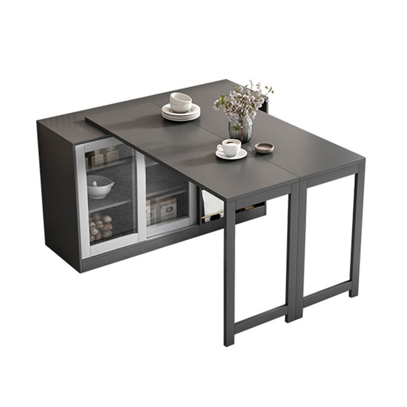 Modern Folding Dining Table with Storage Rectangle Wooden Top Clearhalo 'Dining Tables & Seating' 'Dining Tables' 'dining_table' 'furn' 'furn_dining_table' 'Furniture' 'Kitchen & Dining Furniture' 1200x1200_84119121-563b-42b3-a655-66232cdfdd9b