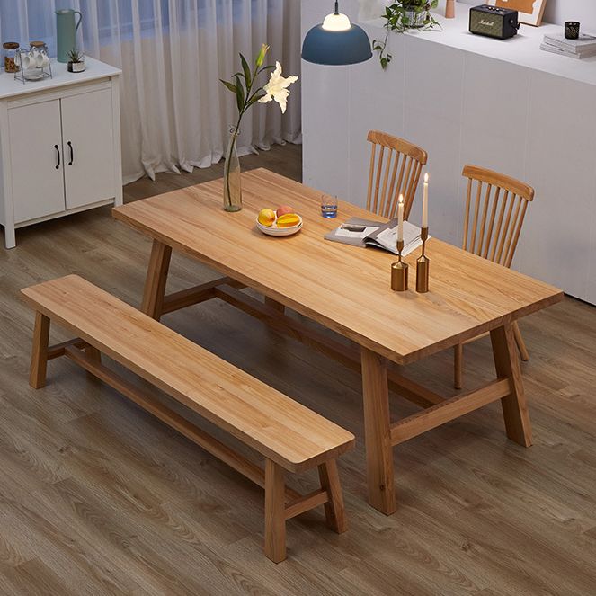 Modern Pine Solid Wood Table Rectangle Dining Table with Wooden Trestle Base Base Clearhalo ' dining_table' 'Dining Tables & Seating' 'Dining Tables' 'furn' 'furn_dining_table' 'Furniture' 'furniture_dining_table' 'Kitchen & Dining Furniture' 'kitchen&dining_furn' 'kitchen' 'kitchen_dining_table' 1200x1200_8412a5d9-9507-453f-9045-0afc84c3aa66