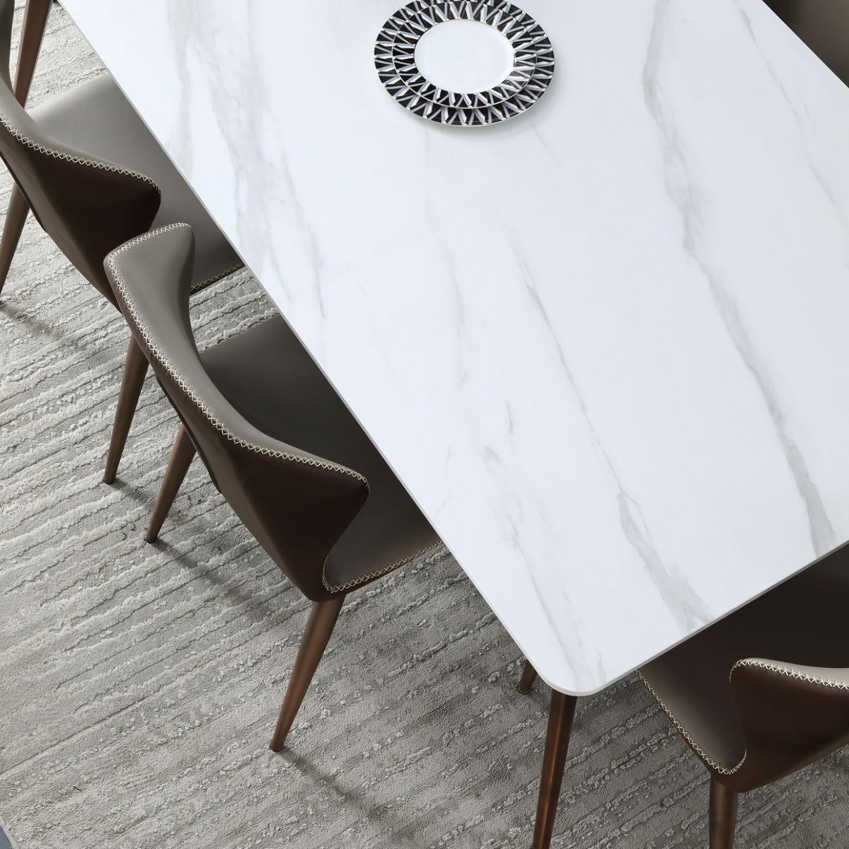 Mesa de comedor rectangular de piedra sinterizada Mesa de cocina moderna para comedor