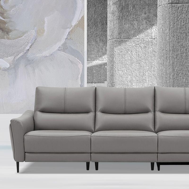 Genuine Leather Flared Arm Sectional -Contemporary Power Recliner Sectional Couch Clearhalo 'furn' 'furn_sectionals' 'Furniture' 'Living Room Furniture' 'Sectionals' 1200x1200_8415930a-68fa-4aa1-964f-fa7c6248bd97