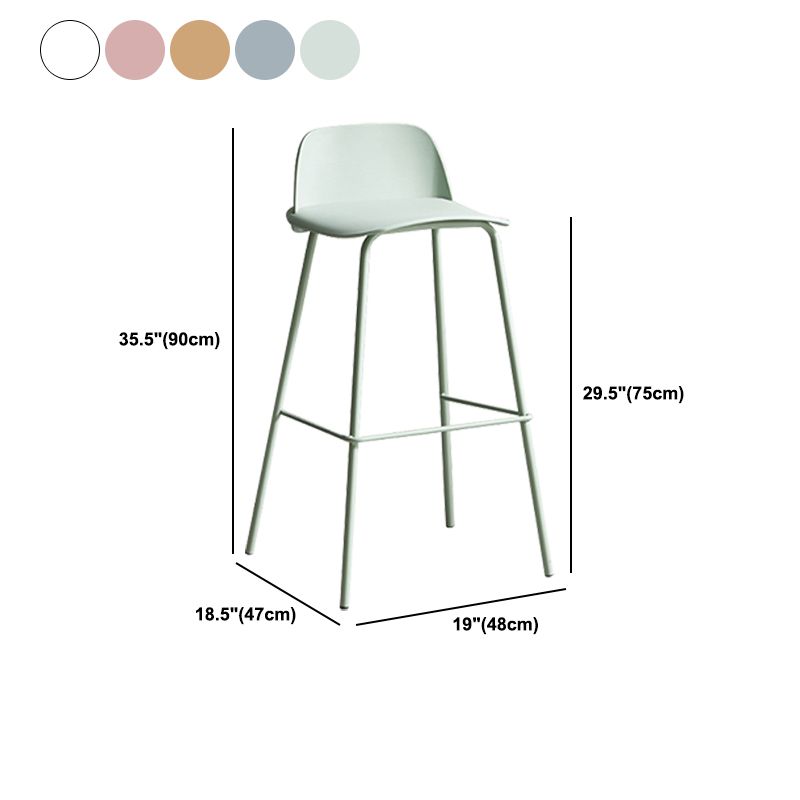 Modern Style Bar-stool Plastic Counter Bar Stool with Metal Legs for Home Clearhalo 'Bar Furniture' 'Bar Stools' 'bar_stools' 'furn' 'furn_bar_stools' 'Furniture' 'Kitchen & Dining Furniture' 1200x1200_841706cb-b092-42a7-aac7-7f924d10e14c