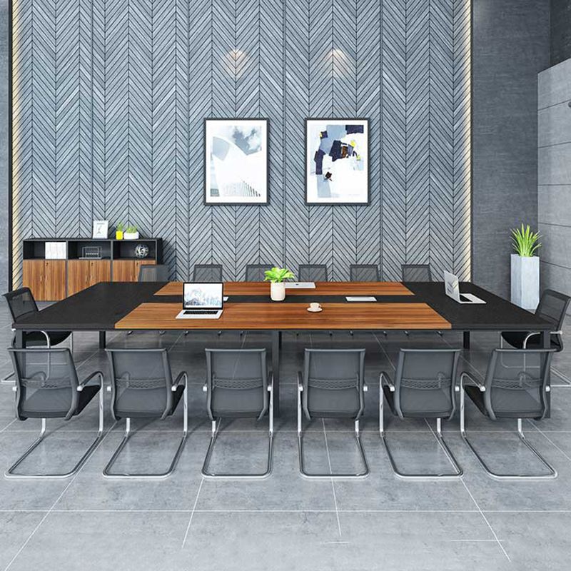 Moderna scrivania rettangolare da ufficio con gambe in metallo fabbricato scrivania in legno per casa