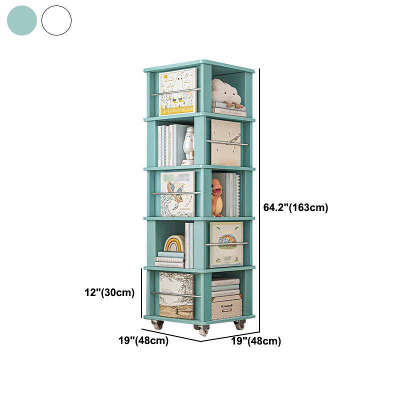 Scandinavian Manufactured Wood Corner Bookshelf Vertical Bookshelf with Caster Wheels Clearhalo 'Bookcases' 'furn' 'furn_bookcases' 'Furniture' 'furniture_bookcases' 'kitchen' 'kitchen_bookcases' 'Living Room Furniture' 'Office Furniture' 1200x1200_841cfeab-3929-4e95-8014-d6659effa9f1
