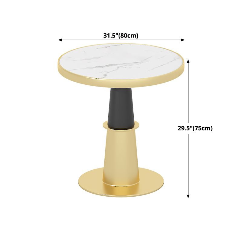 Luxury Sintered Stone Top Dining Table Round Table with Gold Metal Pedestal Clearhalo 'Dining Tables & Seating' 'Dining Tables' 'dining_table' 'furn' 'furn_dining_table' 'Furniture' 'furniture_dining_table' 'Kitchen & Dining Furniture' 'kitchen' 'kitchen_dining_table' 1200x1200_841d8423-4ff4-4801-b0a4-46bea5b7989b