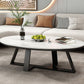 Metal Cross Legs Cocktail Table Luxurious Oval Stone Top Coffee Table Clearhalo 'Coffee & Accent Tables' 'Coffee Tables' 'coffee_tables' 'furn' 'furn_coffee_tables' 'Furniture' 'Living Room Furniture' 1200x1200_841e24ea-e7e9-48cd-8a8e-a85d718c2164