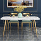 Traditional Luxury Rectangle Dining Table White Faux Marble Top Table for Home Clearhalo 'Dining Tables & Seating' 'Dining Tables' 'dining_table' 'furn' 'furn_dining_table' 'Furniture' 'Kitchen & Dining Furniture' 1200x1200_841f0cf3-d485-42e9-bee2-8aa1d5732de1