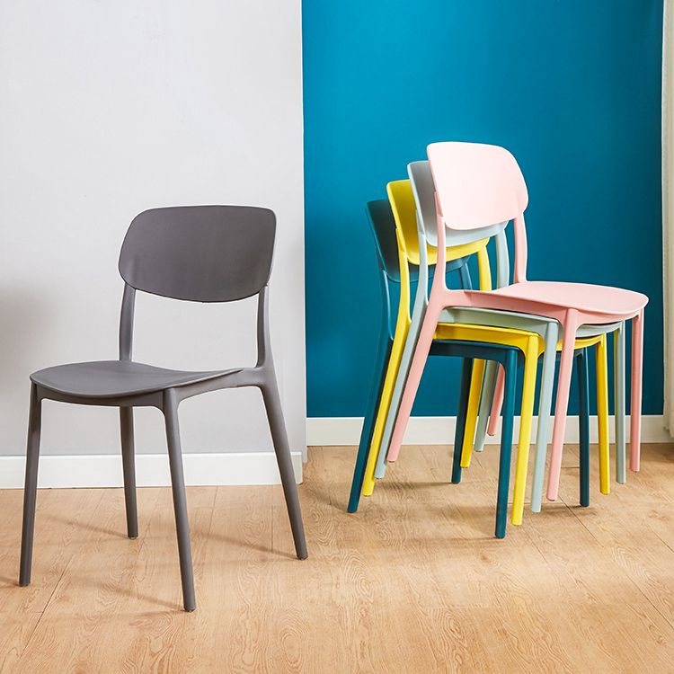 Glam Style Plastic Side Chair Matte Finish Open Back Home Use Dining Chair Clearhalo ' kitchen&dining_furn' 'Dining Chairs' 'Dining Tables & Seating' 'dining_chair' 'Furniture' 'furniture_dining_chair' 'Kitchen & Dining Furniture' 'kitchen' 1200x1200_841f6c15-4874-4e2e-ab5b-e50d6acaa254