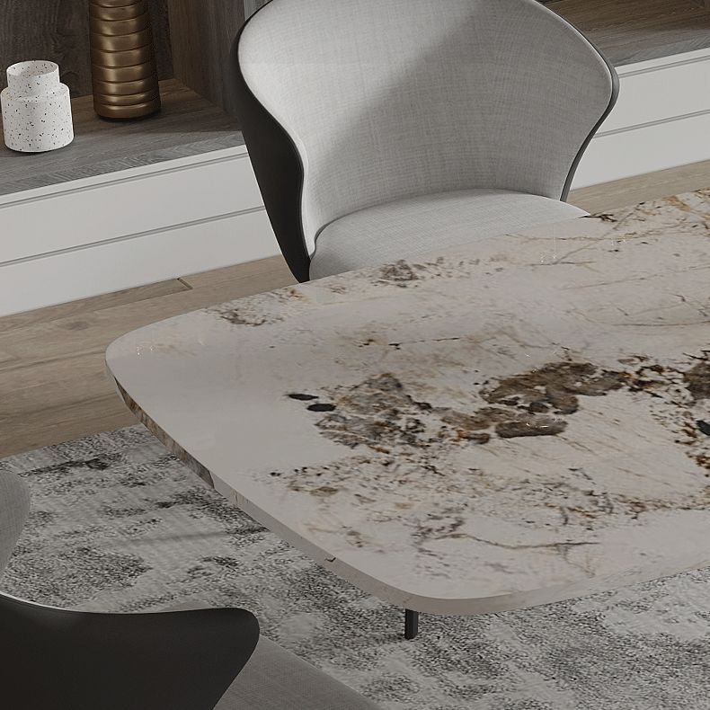 Sintered Stone Top Dining Table Rectangle Table with Metal Black Pedestal Base Clearhalo ' dining_table' 'Dining Tables & Seating' 'Dining Tables' 'furn' 'furn_dining_table' 'Furniture' 'furniture_dining_table' 'Kitchen & Dining Furniture' 'kitchen&dining_furn' 'kitchen' 'kitchen_dining_table' 1200x1200_841fb969-c2d2-4c1e-bbdd-6218c5603948