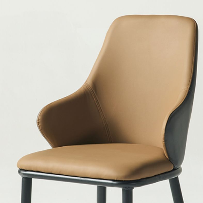 Contemporary Restaurant Leather Armchair Matte Finish Parsons Dining Chair Clearhalo ' kitchen&dining_furn' 'Dining Chairs' 'Dining Tables & Seating' 'dining_chair' 'furn' 'furn_dining_chair' 'Furniture' 'furniture_dining_chair' 'Kitchen & Dining Furniture' 'kitchen' 1200x1200_841ff6c2-fcd3-4323-886e-0d3d91feaf20