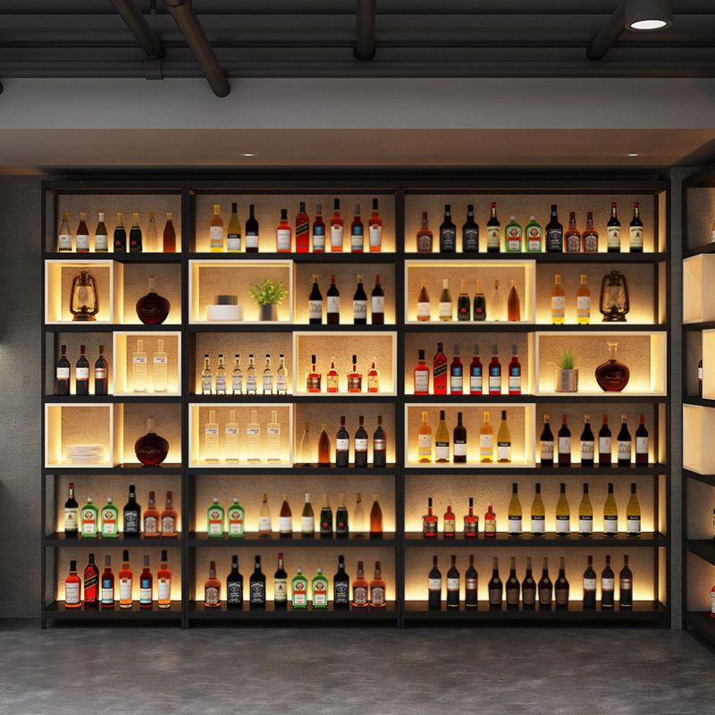 Rack de vin industriel en métal Planchage à vin horizontal avec étagère