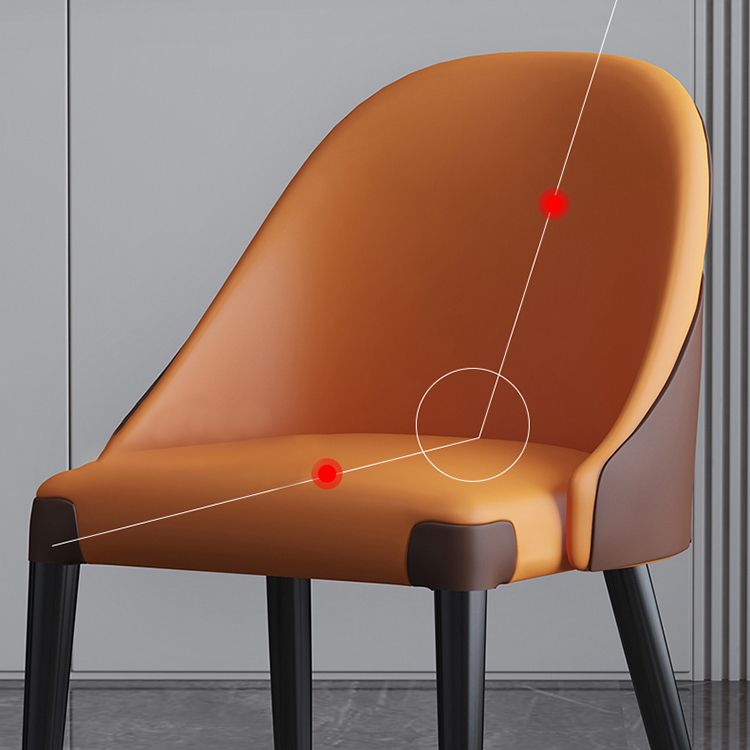 Contemporary Design Armless Solid Back Dining Side Chairs Leather Dining Chairs Clearhalo ' kitchen&dining_furn' 'Dining Chairs' 'Dining Tables & Seating' 'dining_chair' 'furn' 'furn_dining_chair' 'Furniture' 'furniture_dining_chair' 'Kitchen & Dining Furniture' 'kitchen' 1200x1200_842465bd-8df5-4879-be26-af9c31eef95e