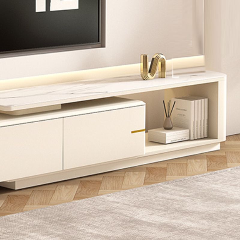 White TV Stand Console Contemporary Media Console with Drawers Clearhalo 'furn' 'furn_tv_stands_entertainment_centers' 'Furniture' 'Living Room Furniture' 'TV Stands & Entertainment Centers' 'TV Stands & Media Storage Furniture' 'tv_stands_entertainment_centers' 1200x1200_842493b7-072c-42fe-969a-527528fe40f9