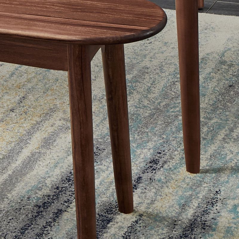 11.8" Wide Modern Seating Bench Solid Wood Oval Bench with Legs Clearhalo 'Benches' 'Chairs & Seating' 'furn' 'furn_benches' 'Furniture' 'Living Room Furniture' 1200x1200_842569b9-877d-4045-acbe-620abc93ba1f