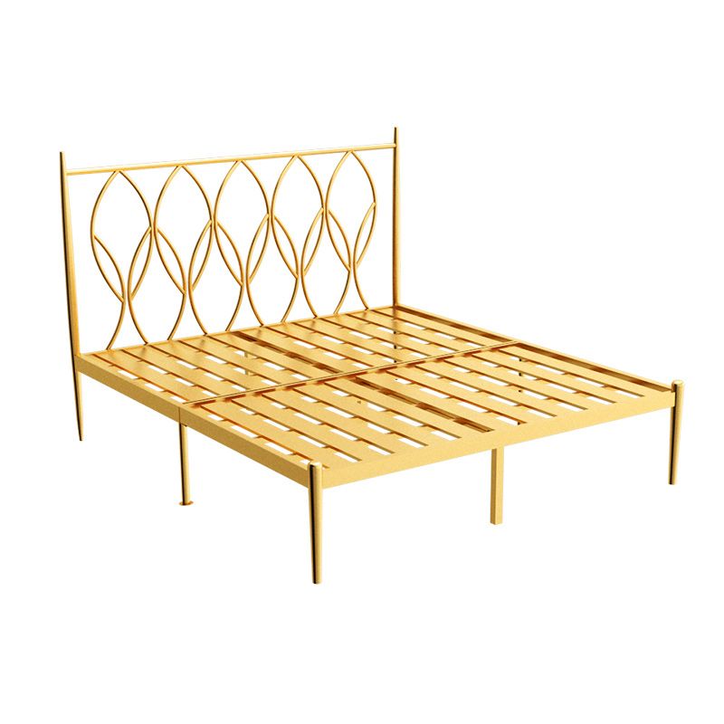 47" Tall Glam Open-Frame Bed Metal Standard Bed with Headboard
