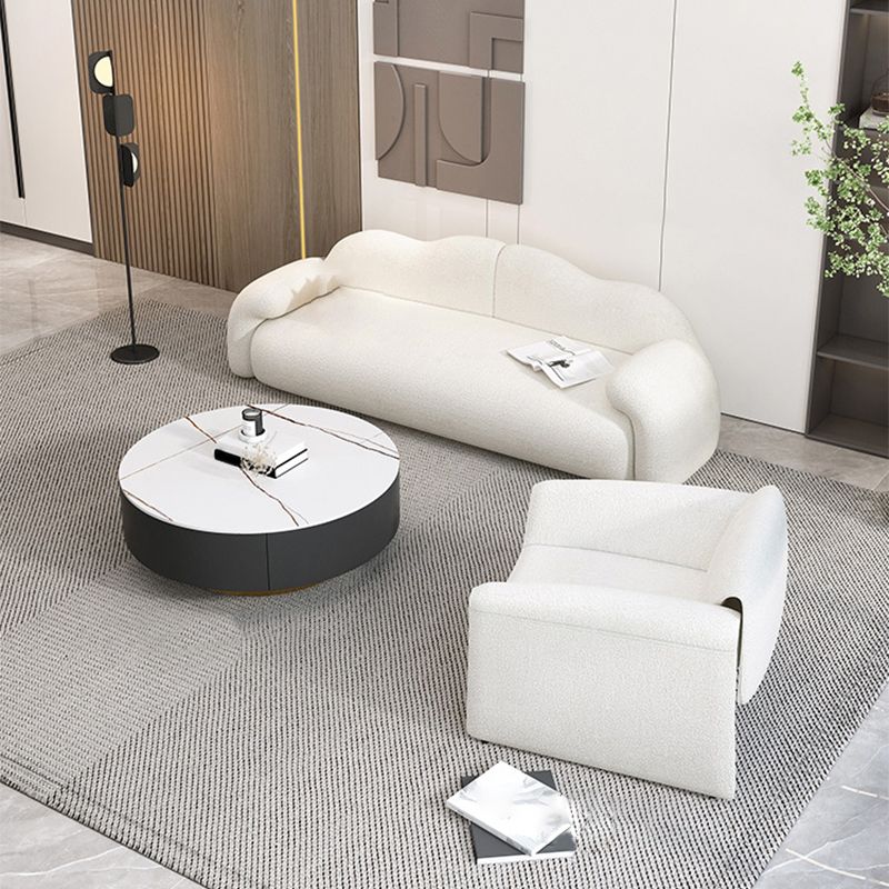 32.38" D Wool Sofa Modernism Pillow Top Arm Seating in White Clearhalo 'furn' 'furn_sofas' 'Furniture' 'Living Room Furniture' 'Sofa' 'sofas' 1200x1200_8428fa8f-f07d-4096-a356-5a518c9e066c