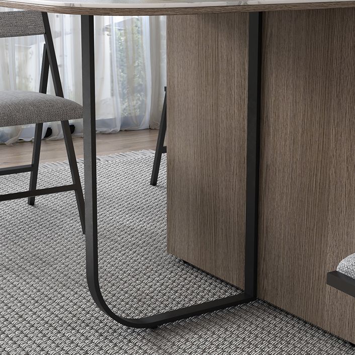 Modern Style Traditional Height Dining Set with Drop Leaf Table and Trestle Base Clearhalo 'Dining Room Sets' 'Dining Tables & Seating' 'dining_room_set' 'Furniture' 'furniture_dining_room_set' 'Kitchen & Dining Furniture' 'kitchen&dining_furn' 'kitchen' 1200x1200_8429c501-1eda-456c-a0ba-da1cd0a9ea7c