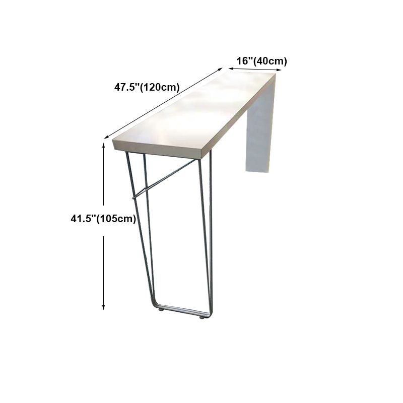 Modern White Counter Height Table Metal and Wood Indoor Rectangle Pub Bar Table Clearhalo 'Bar Furniture' 'Bar Tables' 'bar_tables' 'furn' 'furn_bar_tables' 'Furniture' 'furniture_bar_tables' 'Kitchen & Dining Furniture' 'kitchen&dining_furn' 'kitchen' 1200x1200_842a91bd-4b96-4007-b882-c0250eac8152
