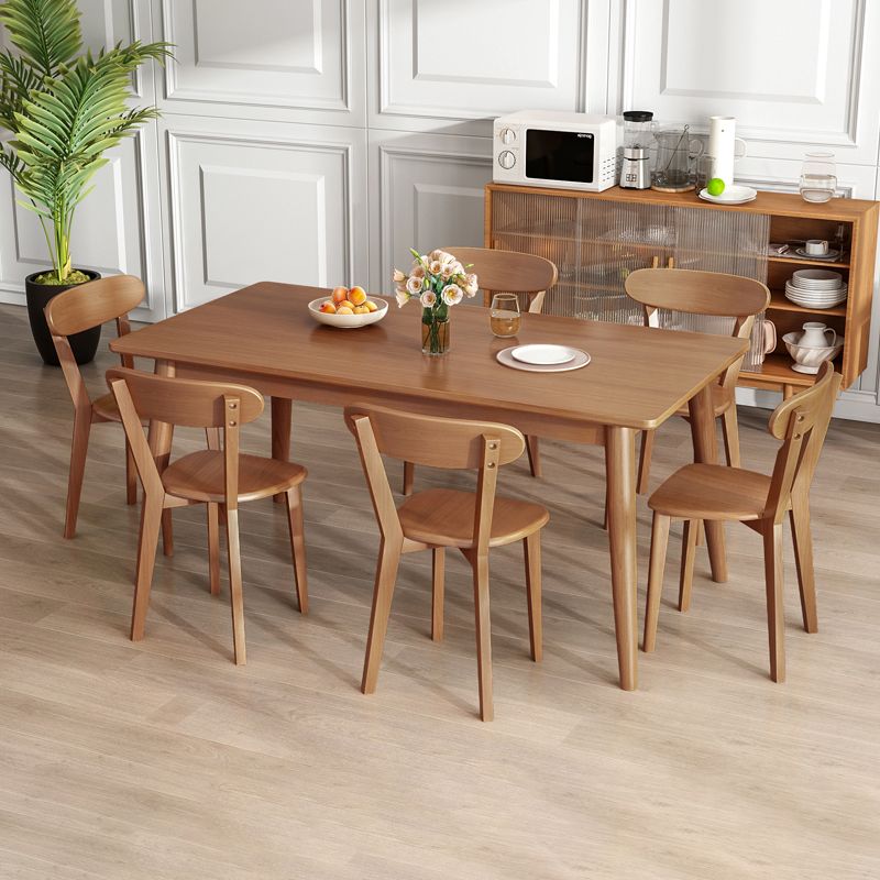 Modern Style Solid Wood Dining Set with Standard Height Table and 4 Legs Base for Home Use Clearhalo 'Dining Room Sets' 'Dining Tables & Seating' 'dining_room_set' 'furn' 'furn_dining_room_set' 'Furniture' 'furniture_dining_room_set' 'Kitchen & Dining Furniture' 'kitchen&dining_furn' 'kitchen' 1200x1200_842bd593-feca-4d83-b551-f665800460c1