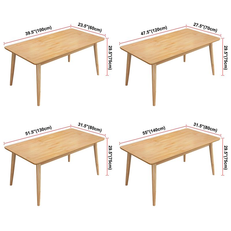 Rectangle 4 Legs Modern Dining Table Wood Color Fixed Table with Solid Wood Clearhalo ' dining_table' 'Dining Tables & Seating' 'Dining Tables' 'furn' 'furn_dining_table' 'Furniture' 'furniture_dining_table' 'Kitchen & Dining Furniture' 'kitchen&dining_furn' 'kitchen' 'kitchen_dining_table' 1200x1200_842be4bb-0903-429e-aa17-41b2539a5daa