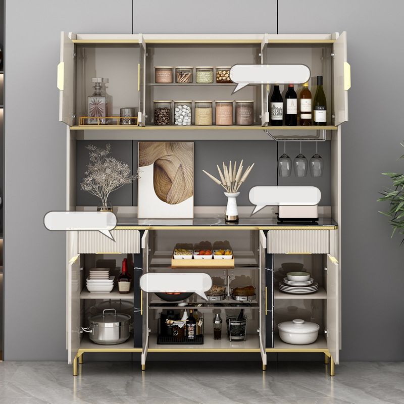 Modern Wood Dining Hutch Glass Doors Storage Cabinet with Doors Clearhalo 'Display & China Cabinets' 'display_china_cabinets' 'furn' 'furn_display_china_cabinets' 'Furniture' 'Kitchen & Dining Furniture' 1200x1200_842c6ef1-d8b4-4529-a31d-5fe8cbff47de