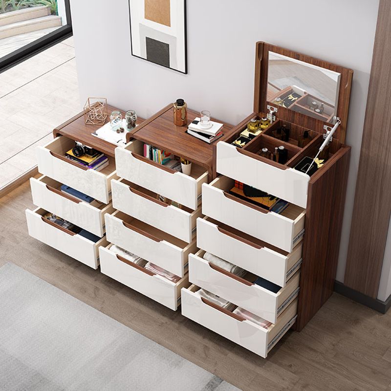 Cómoda de almacenamiento de madera contemporánea Cómoda de dormitorio vertical con cajones