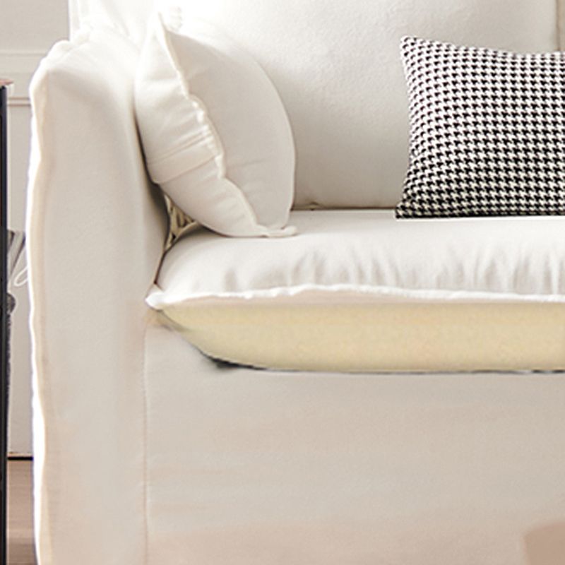 Blancheur blanc en lin standard contemporain carré pour le salon, appartement