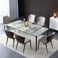 Stone Top Dining Table Contemporary Dining Table with 4 Legs in Black Clearhalo ' dining_table' 'Dining Tables & Seating' 'Dining Tables' 'furn' 'furn_dining_table' 'Furniture' 'furniture_dining_table' 'Kitchen & Dining Furniture' 'kitchen&dining_furn' 'kitchen' 'kitchen_dining_table' 1200x1200_842e13c5-8422-41ba-aef0-b917b7359ed2
