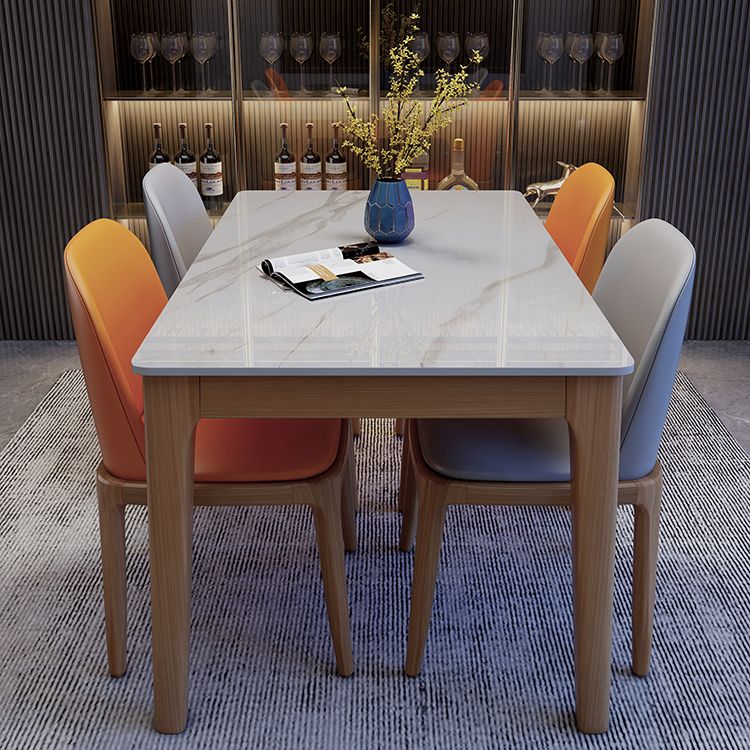 Table à manger moderne du milieu du siècle Top Top Natural Finish Mands Dîner Table sans chaise