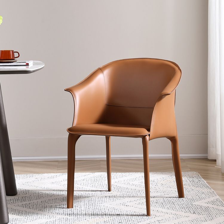Modern Metal Dining Arm Chair Leather Dining Room Chair for Restaurant Use Clearhalo ' kitchen&dining_furn' 'Dining Chairs' 'Dining Tables & Seating' 'dining_chair' 'furn' 'furn_dining_chair' 'Furniture' 'furniture_dining_chair' 'Kitchen & Dining Furniture' 'kitchen' 1200x1200_842e968d-a83c-4582-bdd9-53c0f4efcda9