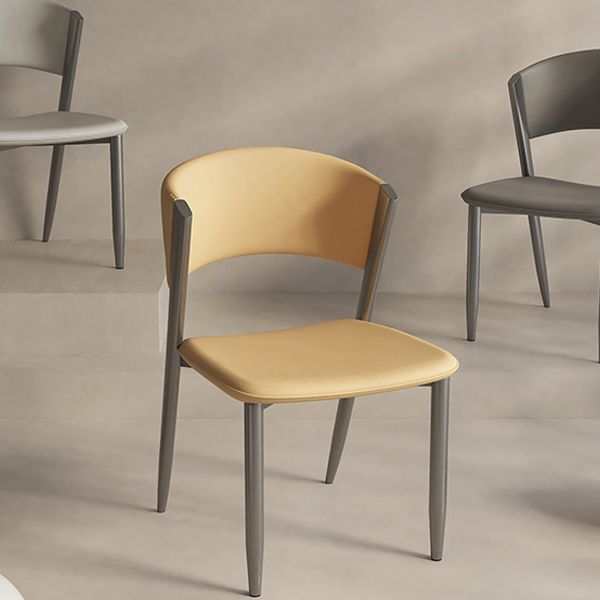 Faux lederen eetkamerstoelen Designer Style Open Back Armloze stoel