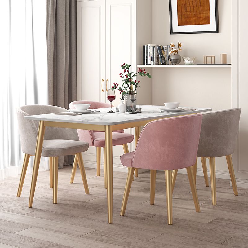 Minimalist Style Rectangular Sintered Stone Dining Set White Standard Dining Set for Kitchen Clearhalo 'Dining Room Sets' 'Dining Tables & Seating' 'dining_room_set' 'furn' 'furn_dining_room_set' 'Furniture' 'furniture_dining_room_set' 'Kitchen & Dining Furniture' 'kitchen&dining_furn' 'kitchen' 1200x1200_84308809-ae1c-4a34-acdd-7195febd6822