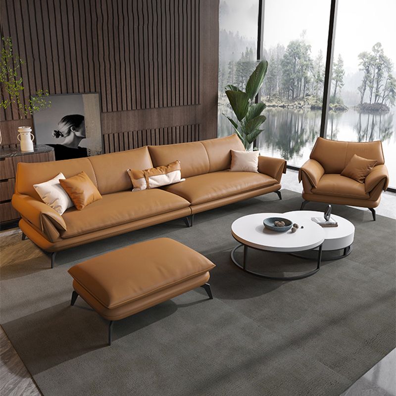Contemporary Dark Brown Cushions Standard for Living Room Sofa