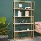Glam Metal Open Shelf Bookcase Vertical Etagere Shelves Included Bookshelf for Bedroom