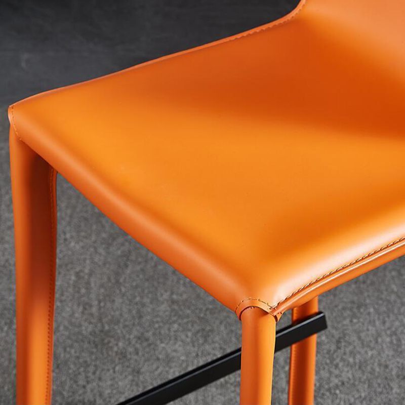 Modern Steel Counter Stools with Footrest and Low Back Bistro Bar Stool,1 Piece Clearhalo 'Bar Furniture' 'Bar Stools' 'bar_stools' 'furn' 'furn_bar_stools' 'furniture_bar_stools' 'Kitchen & Dining Furniture' 'kitchen&dining_furn' 'kitchen' 'kitchen_furn' Furniture' 1200x1200_84343903-bbce-4efb-bc29-037d7198299b