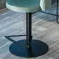 Green Bar Stools Adjustable Height Swivel Dining Stools with Metal Base