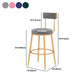 Glam Matte Finish Upholstered Bar Stools Coffee Shop Low Back Stool