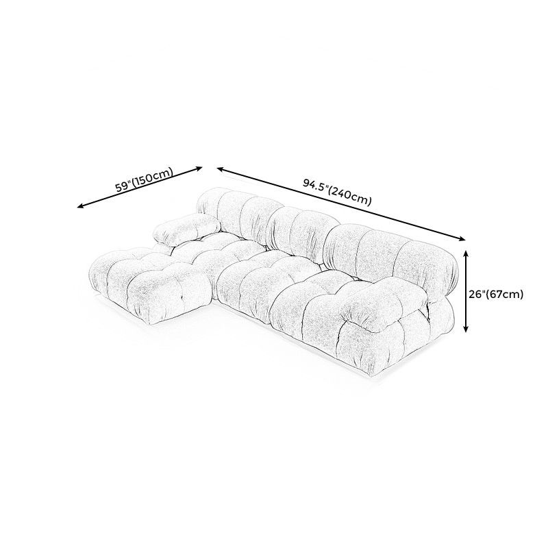 Contemporary Biscuit Back Sofa 26.38"High Velvet Couch for Living Room,White Clearhalo 'furn' 'furn_sofas' 'Furniture' 'furniture_sofas' 'kitchen' 'kitchen_sofas' 'Living Room Furniture' 'Sofa' 'sofas' 1200x1200_84373a5f-7cb2-495c-adc8-6d1d2f6e9fdc
