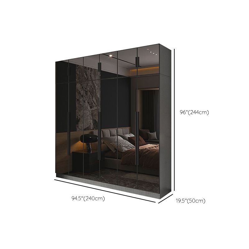 Armario de cristal de color negro con puerta de cierre suave para el hogar