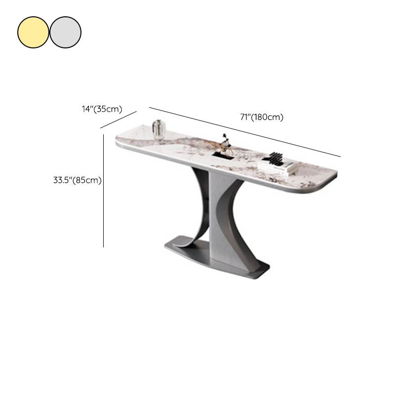 Tavolino moderno console a mezza luna tavolino in oro/grigio