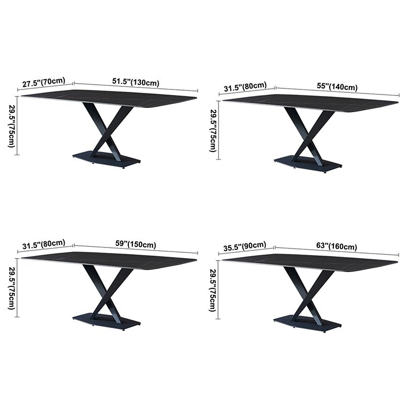 Metal Contemporary Rectangular Dining Table Sintered Stone Dining Table with Pedestal Base Clearhalo ' dining_table' 'Dining Tables & Seating' 'Dining Tables' 'furn' 'furn_dining_table' 'Furniture' 'furniture_dining_table' 'Kitchen & Dining Furniture' 'kitchen&dining_furn' 'kitchen' 'kitchen_dining_table' 1200x1200_8438ae73-c732-4337-852b-5b4595c7c023