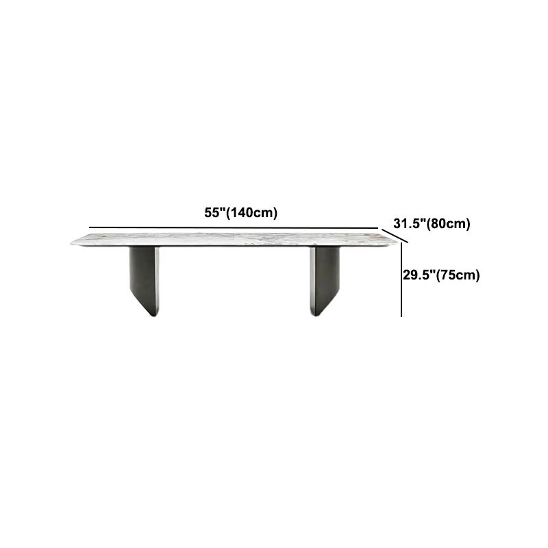 Rectangle Dining Table Sintered Stone Top Modern White Table with Black Legs Clearhalo 'Dining Tables & Seating' 'Dining Tables' 'dining_table' 'furn' 'furn_dining_table' 'Furniture' 'Kitchen & Dining Furniture' 1200x1200_8438c4cf-b5a1-456e-a6eb-57bfc444d7ee