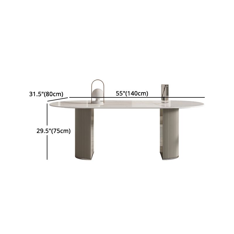 Contemporary 1/2/5/7 Pieces Dining Room Table Set Oval Shape Dining Table Set with Chair Clearhalo 'Dining Room Sets' 'Dining Tables & Seating' 'dining_room_set' 'furn' 'furn_dining_room_set' 'Furniture' 'furniture_dining_room_set' 'Kitchen & Dining Furniture' 'kitchen&dining_furn' 'kitchen' 1200x1200_843aec21-4a1c-44e8-bb65-0d059737fc6c